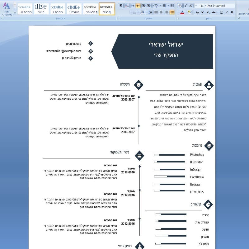 Resume Template Word Format